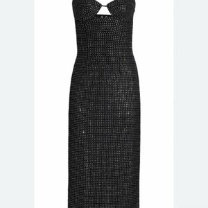 Elegant Black Rhinestone Dress